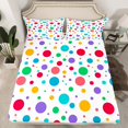 thumbnail image 2 of Castle Fairy Teens Geometric Circle 4-Piece Full Size Sheets,Polka Dots Bed Sheets,Colorful Gradient Lightweight Sheet Sets,Lightweight Room Decor, 2 of 7