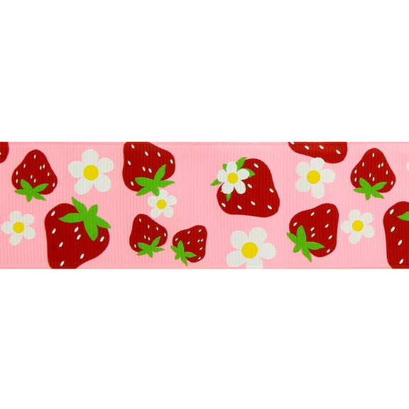 1.5" Strawberries Grosgrain Ribbon 100 Yard