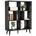Bestier 37 inch Wood Open Storage Bookcase Cube Organizer Shelves Black