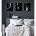 thumbnail image 3 of Black and White Abstract Figure Art - 3-Panel Framed Canvas Set, Artistic Silhouettes Wall Decor for Bathroom, Bedroom, Living Room Unframed, 3 of 6