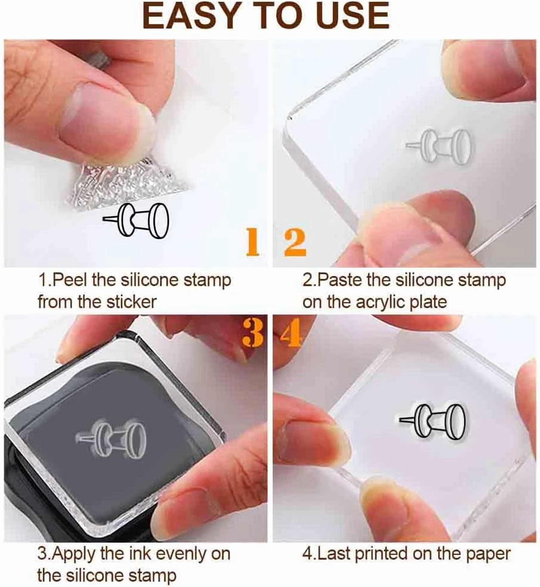 29 Pcs Journal Stamps for Crafting Card Making Supplies Set Include 3 Acrylic Clear Stamp Blocks 6 Clear Silicone Stamps Seals 20 Craft Ink Pads Calendar Planner Stamp for DIY diy