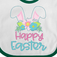 thumbnail image 4 of Inktastic Happy Easter with Bunny Ears and Flowers Boys or Girls Baby Bib, 4 of 4