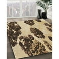 thumbnail image 3 of Ahgly Company Machine Washable Indoor Round Transitional Yellow Area Rugs, 5' Round, 3 of 7