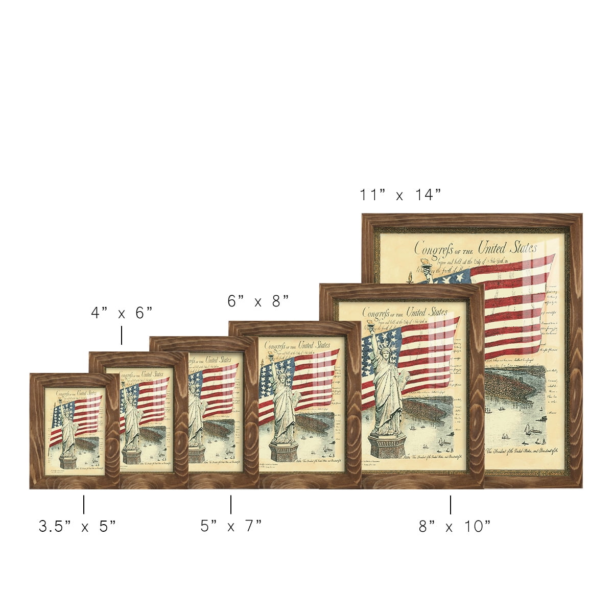 USE D # Proud To Be An American I -Framed Print w/glass-Walnut