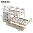 thumbnail image 6 of Euroco Twin over Twin Bunk Bed with Six Drawers for Kids Teens Room, Gray, 6 of 15