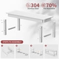 thumbnail image 3 of kaleemen 2-Person Outdoor Bench,Weatherproof Poly Lumber Patio Backless Bench for Yard, Porch and Park, White, 3 of 7