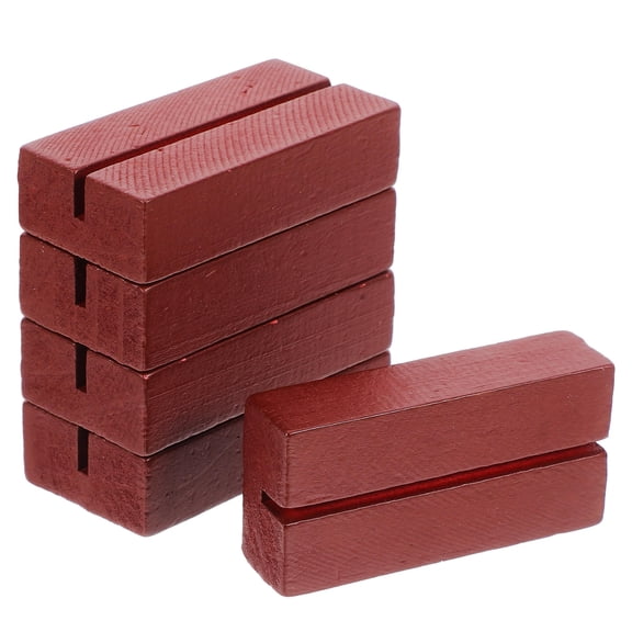 Raindrops 5Pcs Postcard Display Stand in Coffee Color 7.0x3.5x1.8in for Office and Home Use