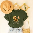 thumbnail image 2 of BiZtdJrK Summer Top for Women Sunflower Graphic Tees Teen Girls Cute Print T-Shirt Army Green XXXL, 2 of 6