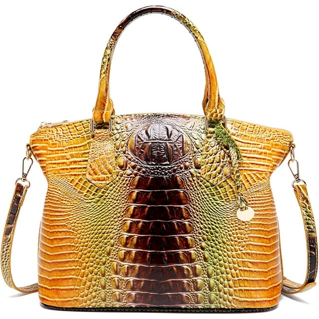 LHSHID Women Purse Satchel Bag Long Crossbody Classy Tote Bag Top Handle Vegan Leather Ladies Handbags Embossed Pattern