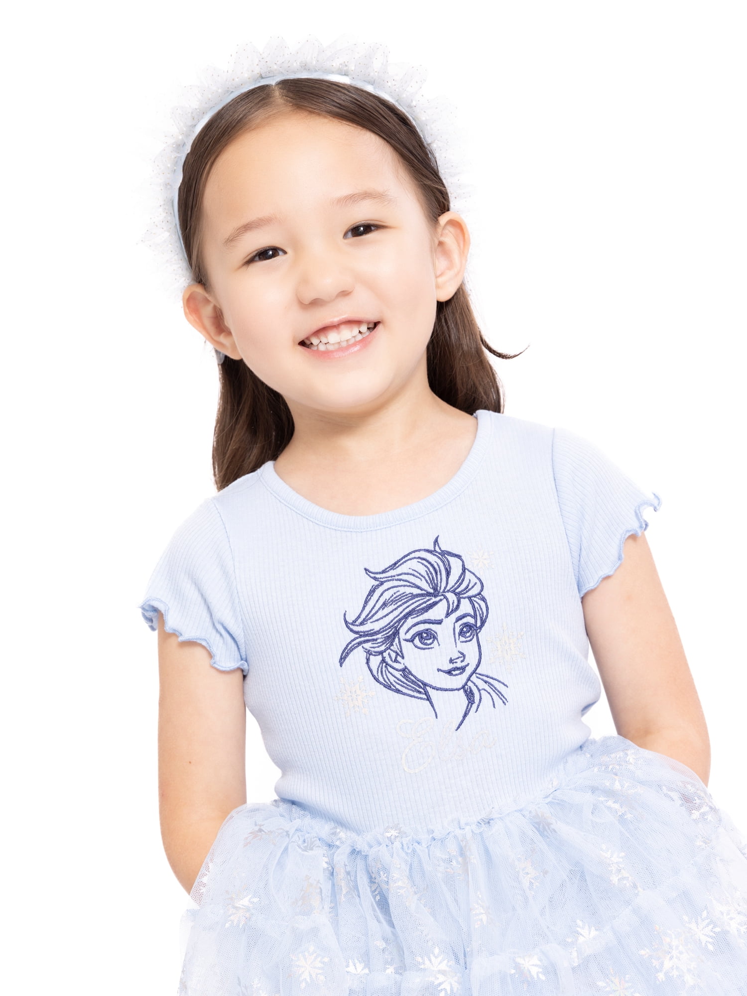 Frozen Elsa Toddler Girls Graphic Tutu Dress with Short Sleeves, Sizes 12M-5T