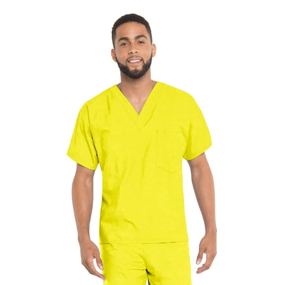 Landau Unisex Essentials Classic Relaxed Fit Breathable Fade Resistant 1 Pocket Pull Over Shirt Scrub, Style 7502