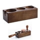 thumbnail image 2 of Base de soporte para prensador de café de madera de haya para cafeterías, hogares y tiendas. Marrón 3 agujeros B, 2 of 9