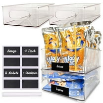 GoodQually Pantry Organizer Clear Storage Bins 4 Pack Clear Pantry Storage Containers – Kitchen Organizer Bins & Pantry Storage Fridge Organizers, Pantry Organization and Storage Bins
