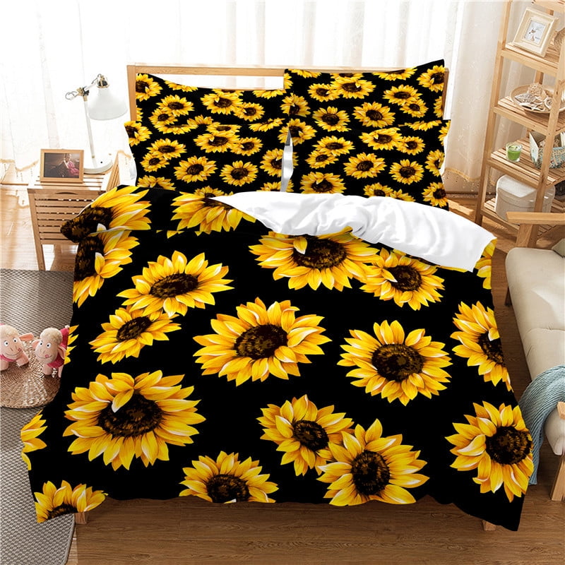 Sunflower comforter set Summer bedding floral 3D digital print