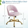 thumbnail image 6 of Ktaxon Office Desk Chair Adjustable Flannel Computer Task Chair Small Rolling Vanity Stool with Wheels for Study Make-up Dressing Room Light Purple, 6 of 10