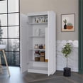 thumbnail image 4 of FM FURNITURE Albany Armoire de Garde-Manger à Double Porte en Bois Manufacturé 63"H Blanc, 4 of 7