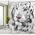 thumbnail image 4 of Ambesonne Black White Shower Curtain, Winter White Tiger, 69"Wx75"L, White Black and Grey, 4 of 4