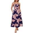 thumbnail image 1 of Vestido largo Annebouti para verano primavera 2025 con estampado floral, color rosa marino, 1 of 7