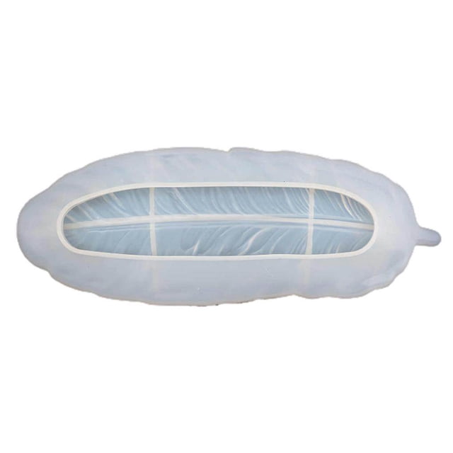Cateissary Molde de silicona de plumas DIY Bandeja de plumas Molde de fundición Práctico de estilo europeo Molde de epoxi de cristal para bandeja Artesanía Cateissary HA015311-00