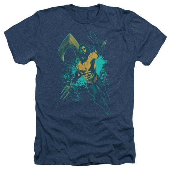 Aquaman Movie - Make A Splash - Heather Short Sleeve Shirt - Large