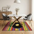 thumbnail image 3 of ODIKA 5'x7' Washable Area Rug Non-Slip, Chair-Friendly Vinyl Cd Record Vintage Retro Music Border Grooves Concentric Disc Flowing for Dining Room, Under Table, Home Office, 3 of 7