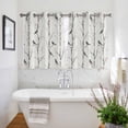 thumbnail image 3 of Vintage Botanical Kitchen Curtains Short 45 Inch Length, Birds Branch Watercolor Floral Grommet Top Bedroom Living Room Curtains, Light Filtering Cafe Curtain Drapes 2 Panels Set 84''x45'', 3 of 9