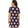 thumbnail image 2 of Japuie Pink Groovy Disco Ball Print Women's Nightgown,Women's Short-sleeve Sleepwear,Short Sleeves Shirt,Casual Sleep Dress,Comfy Nightdress, Soft Nightgowns for Women-Large, 2 of 6