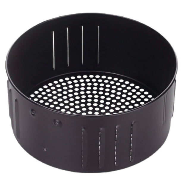 1pc aire freidor comida cesta desagüe cesta hornear cesta freír (negro)