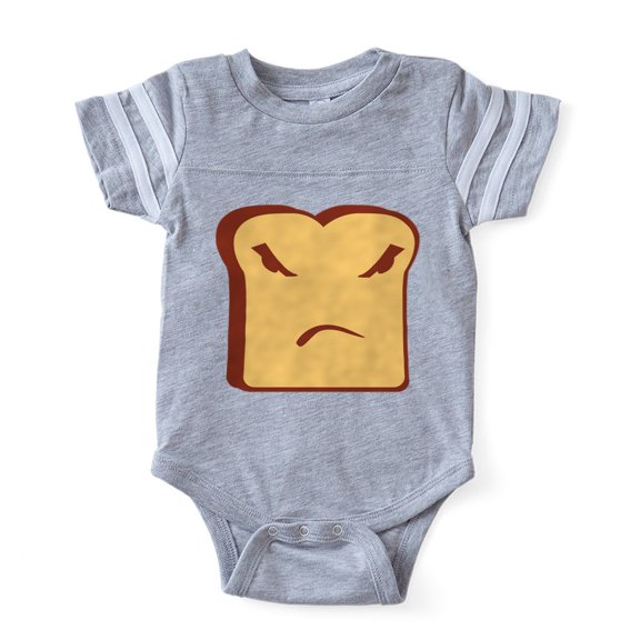 CafePress - Angry Toast - Cute Infant Baby Football Bodysuit