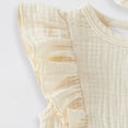 thumbnail image 7 of mgoYE Baby Girl Summer Clothes Newborn Outfit Ruffle Romper Infant Baby Dress Bow Headband Solid Cute Outfits Girls(Beige,6-12 Months), 7 of 7