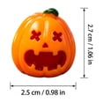 thumbnail image 2 of Halloween Pumpkin Decor, Funny Jack-o'-Lantern Tabletop Figurine with Black Horns, Small Orange Ornament for Shelf,Party and Indoor Home Decorations, 2 of 7