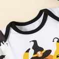 thumbnail image 5 of StylesILove Baby Toddler Boys Three Pumpkins Print Bodysuit and Bottom with Hat 3pcs Cotton White Halloween Outfit (18 Months), 5 of 9
