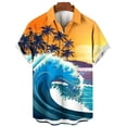 thumbnail image 3 of Awdenio Mens Tops Printing Button Casual Short Sleeve Turndown Collar Blouse Shirt Breathable, Stretch-Fit for Running,Size S-5XL, 3 of 3