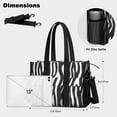 thumbnail image 5 of Utility Tote Bag for Women with 11 Pockets, Zebra Stripe Teacher Tote with Top Zipper Closure & Thick Bottom Support, Waterproof Beach Bag Work Laptop Bag for Teachers, Students, Artist, Nurse Purse, 5 of 5
