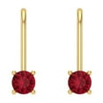 thumbnail image 3 of Clara Pucci 0.2Ct Ruby Round Cut VVS1 Lever Back Drop Dangle 14k Solid hypoallergenic Gold Designer Earrings For July, 3 of 7