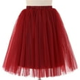 thumbnail image 3 of DuoJiaJ Women's Tutu Skirts Knee Length Tulle Adults Skirt Plus Size Vintage Princess Puffy Skirt,Red One Size, 3 of 4