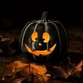 thumbnail image 5 of Fall Home Decor Indoor, Spooky Halloween Decorations, Small Pumpkin Decor, Pumpkin Decorations for Home, Light Up Halloween Decorations, Smiling Vintage Black Ceramic Pumpkin Tea, 5 of 6