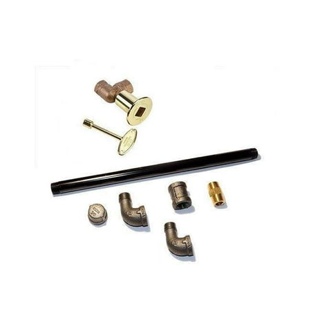 - HPC Angled Black Steel Gas Log Lighter Brass Valve Kit, 12