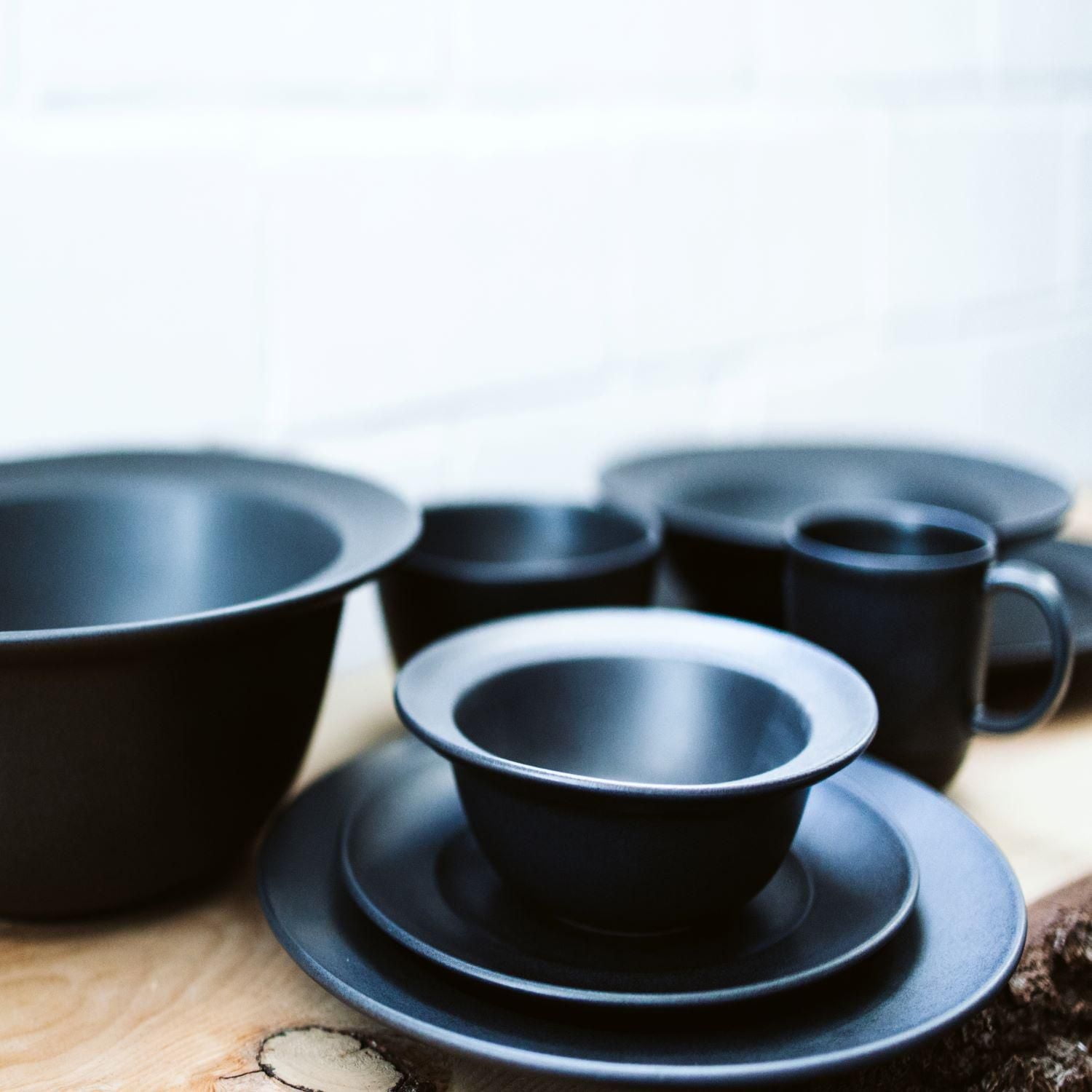 Mesa Ceramics Rondo Bol en grès avec rebord 19 cm Ensemble de 4