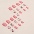 thumbnail image 3 of Uñas postizas adhesivas WAFOLOZE cortas cuadradas con diseño floral, 24 piezas, 3 of 7