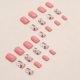 thumbnail image 3 of Uñas postizas adhesivas WAFOLOZE cortas cuadradas con diseño floral, 24 piezas, 3 of 7