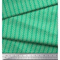 thumbnail image 2 of Soimoi Green Silk Fabric Stripe & Diagonal Line Geometric Printed Fabric 1 Yard 42 Inch Wide, 2 of 3