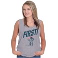 thumbnail image 3 of First on the Moon USA Flag Astronaut Plus Size Graphic Tank Top Brisco Brands 2X, 3 of 6