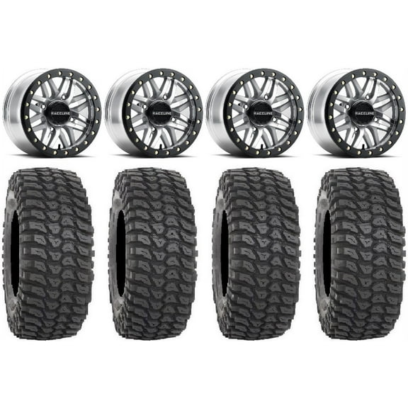 Raceline Ryno Bdlk 15" Mh Wheels 32" XCR350 Tires Kawasaki Mule Pro FXT