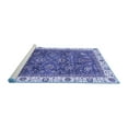 thumbnail image 2 of Ahgly Company Machine Washable Indoor Round Abstract Blue Modern Area Rugs, 8' Round, 2 of 4