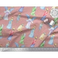 thumbnail image 2 of Soimoi Polyester Crepe Fabric King & Angel Watercolor Printed Craft Fabric by The Yard 52 Inch Wide, 2 of 3