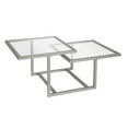 thumbnail image 3 of 43" Silver Glass Square Coffee Table With Two Shelves, 3 of 5