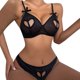 thumbnail image 1 of Gibobby Conjunto ropa interior mujer Conjunto de sujetadores sexy súper push-up para mujer, lencería transparente, brasier de encaje y bragas a juego para mujer(Negro, CH), 1 of 5