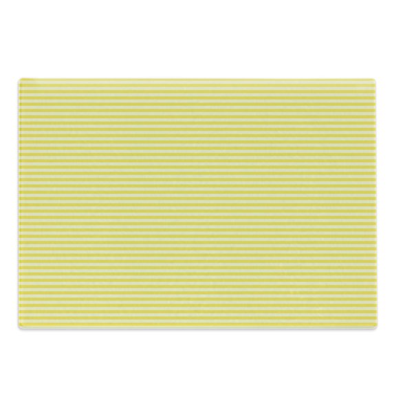 Stripe Cutting Board, Yellow Tones Simple Horizontal Symmetric Stripes Summer Inspired Fresh Energy Art, Decorative Tempered Glass Cutting and Serving Board, in 3 Sizes, by Ambesonne