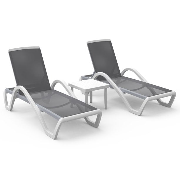 2 Gray Lounge w/Table